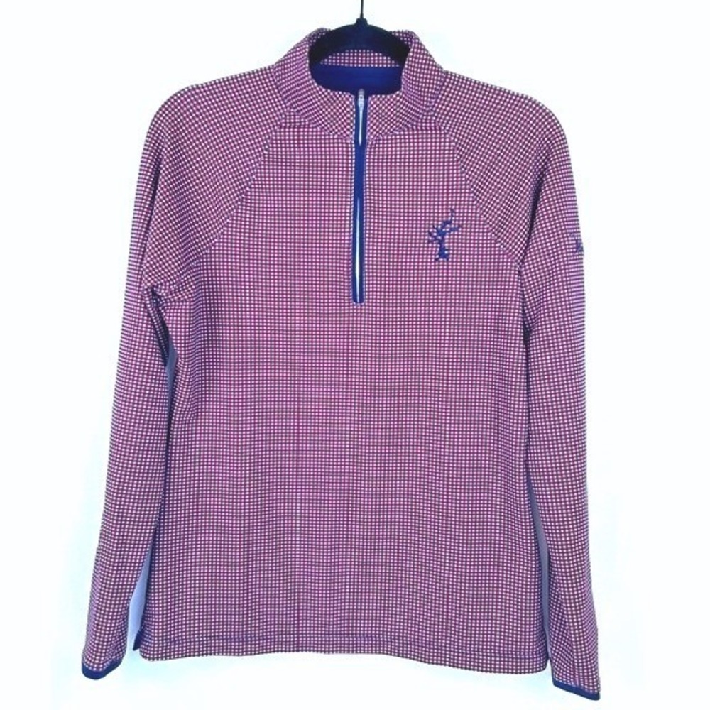 Peter Millar Pullover Red Lavender Geometric Pattern Waterfall Club Golf Women M